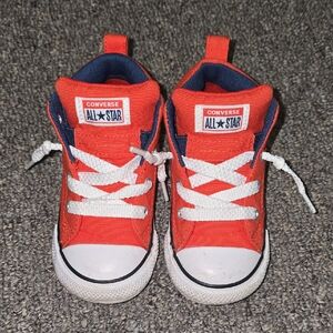 Converse Red and White High-Top Sneakers